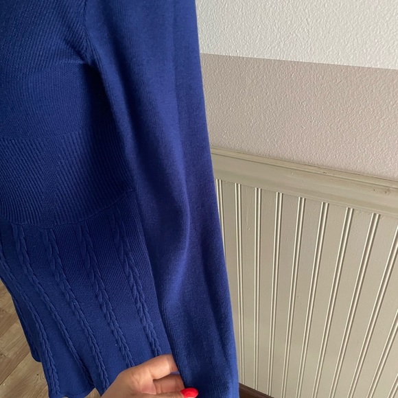 Thakoon Royal Blue 3/4 Sleeve Fit & Flare Knit Dress - Picture 4 of 8